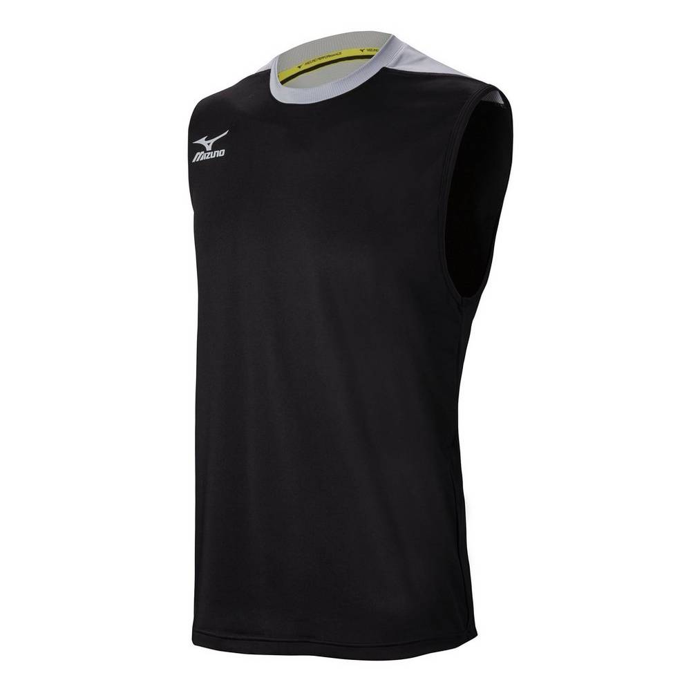 Jerseys Mizuno Cutoff Hombre Negras/Plateadas Baratas XVCK-69745